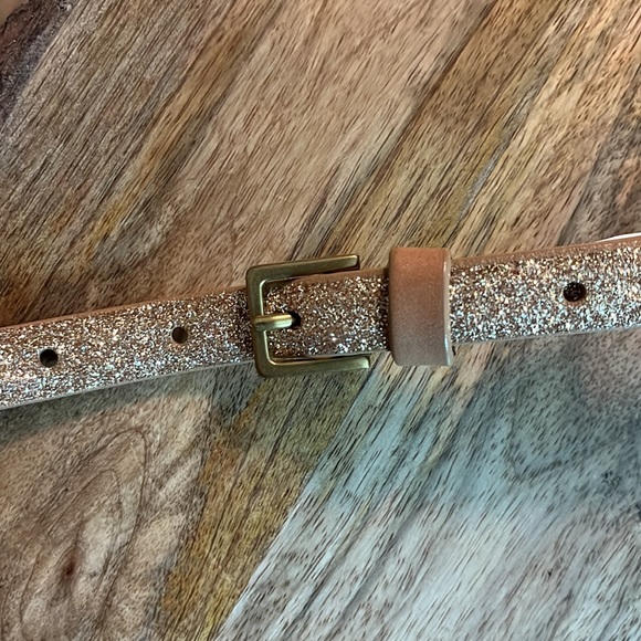 Vtg GAP Size XXL Glitter Metallic Gold Disco Belt Gold Closure SKINNY BELT NEW - Picture 1 of 16
